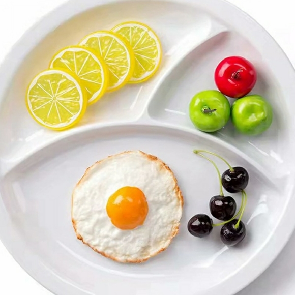 JOSPHLIES Melamine Divided Dinner Plates -Set of 4 White - Picture 10 of 10